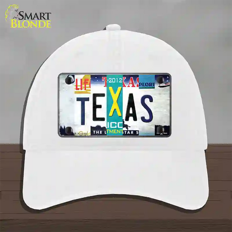 Texas Strip Art Novelty License Plate Hat Tag Unconstructed Cotton / White