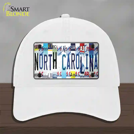 North Carolina Strip Art Novelty License Plate Hat Tag Unconstructed Cotton / White