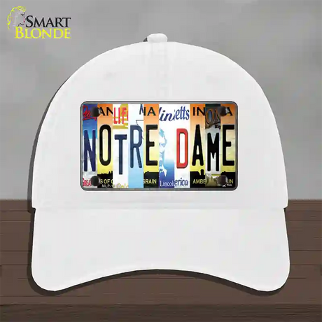 Notre Dame Strip Art Novelty License Plate Hat Tag Unconstructed Cotton / White