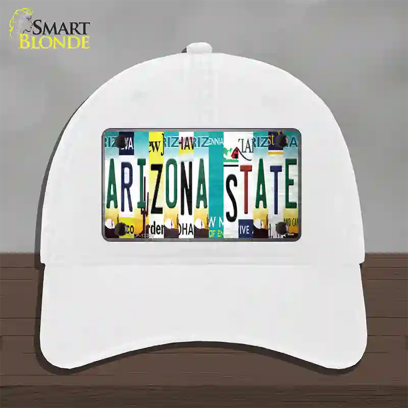 Arizona State Strip Art Novelty License Plate Hat Tag Unconstructed Cotton / White