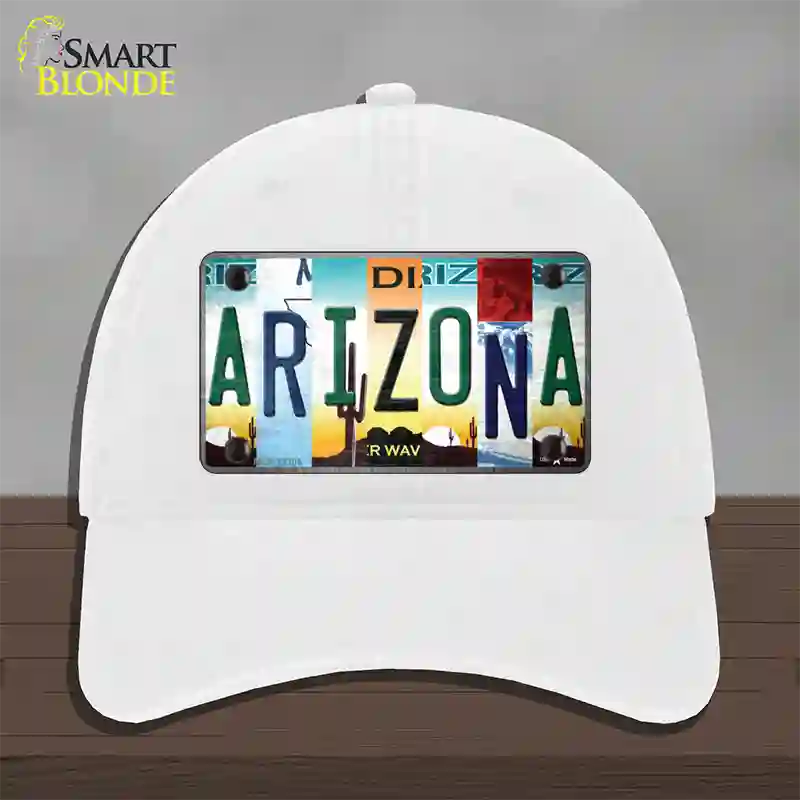 Arizona Strip Art Novelty License Plate Hat Tag Unconstructed Cotton / White