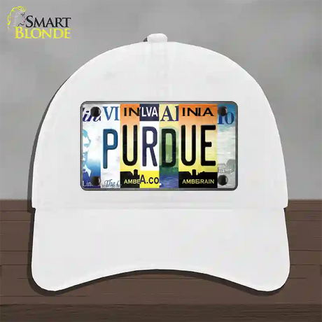 Purdue Strip Art Novelty License Plate Hat Tag Unconstructed Cotton / White