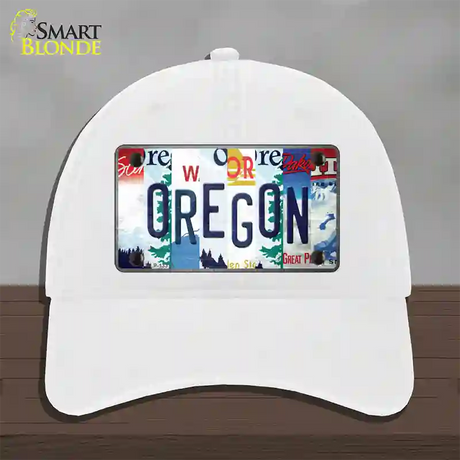 Oregon Strip Art Novelty License Plate Hat Tag Unconstructed Cotton / White