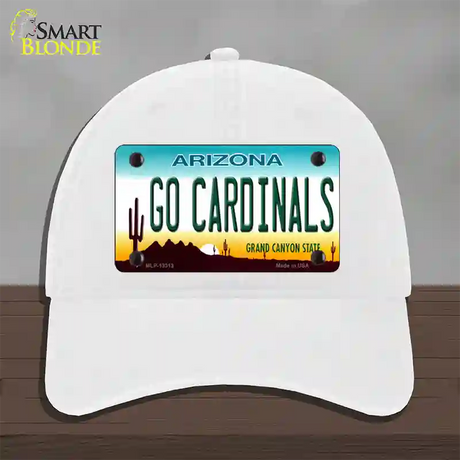 Go Cardinals Novelty License Plate Hat Tag Unconstructed Cotton / White