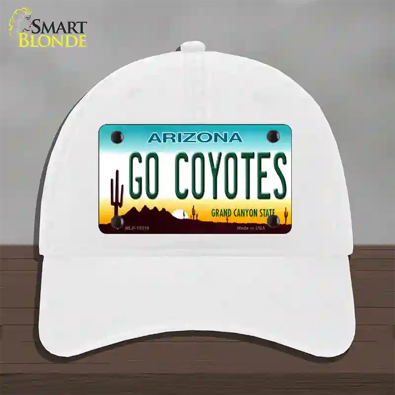 Go Coyotes Novelty License Plate Hat Tag Unconstructed Cotton / White