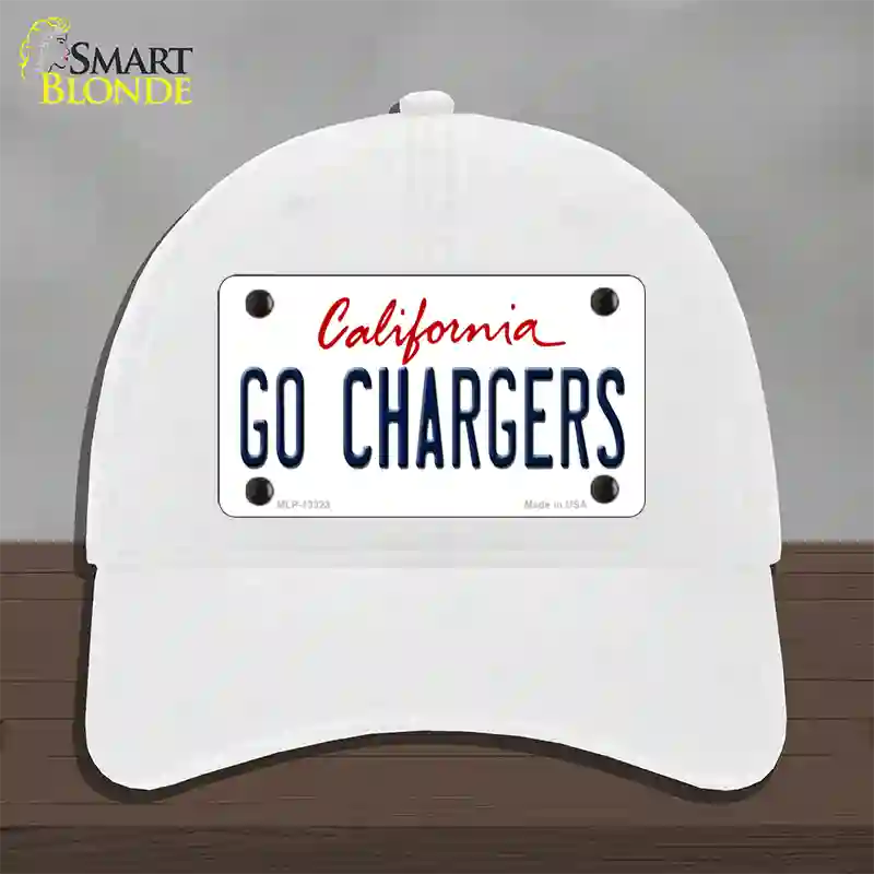 Go Chargers Novelty License Plate Hat Tag Unconstructed Cotton / White