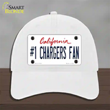 Number 1 Chargers Fan Novelty License Plate Hat Tag Unconstructed Cotton / White