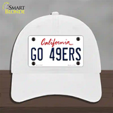 Go 49ers Novelty License Plate Hat Tag Unconstructed Cotton / White