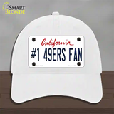 Number 1 49ers Fan Novelty License Plate Hat Tag Unconstructed Cotton / White