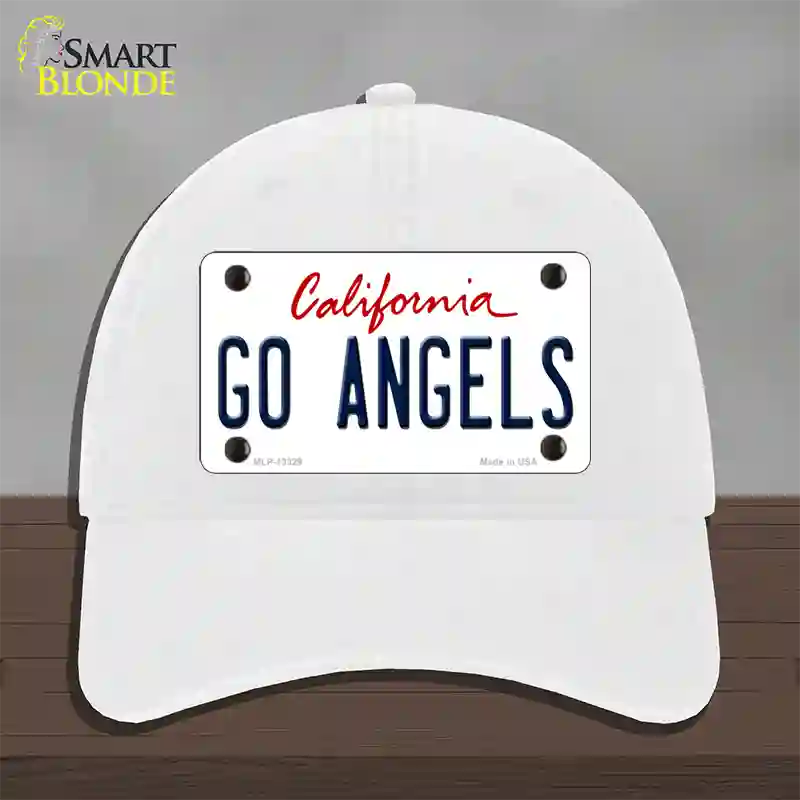 Go Angels Novelty License Plate Hat Tag Unconstructed Cotton / White