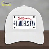 Number 1 Angels Fan Novelty License Plate Hat Tag Unconstructed Cotton / White