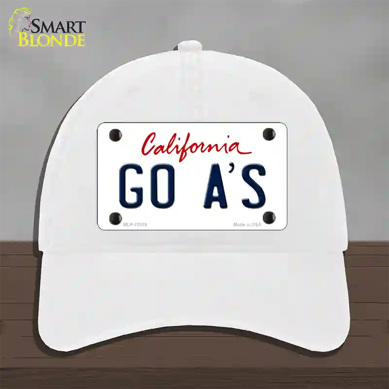 Go Athletics Novelty License Plate Hat Tag Unconstructed Cotton / White