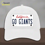 Go Giants Novelty License Plate Hat Tag Unconstructed Cotton / White