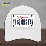 Number 1 Giants Fan Novelty License Plate Hat Tag Unconstructed Cotton / White