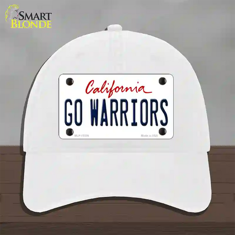 Go Warriors Novelty License Plate Hat Tag Unconstructed Cotton / White