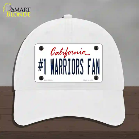 Number 1 Warriors Fan Novelty License Plate Hat Tag Unconstructed Cotton / White