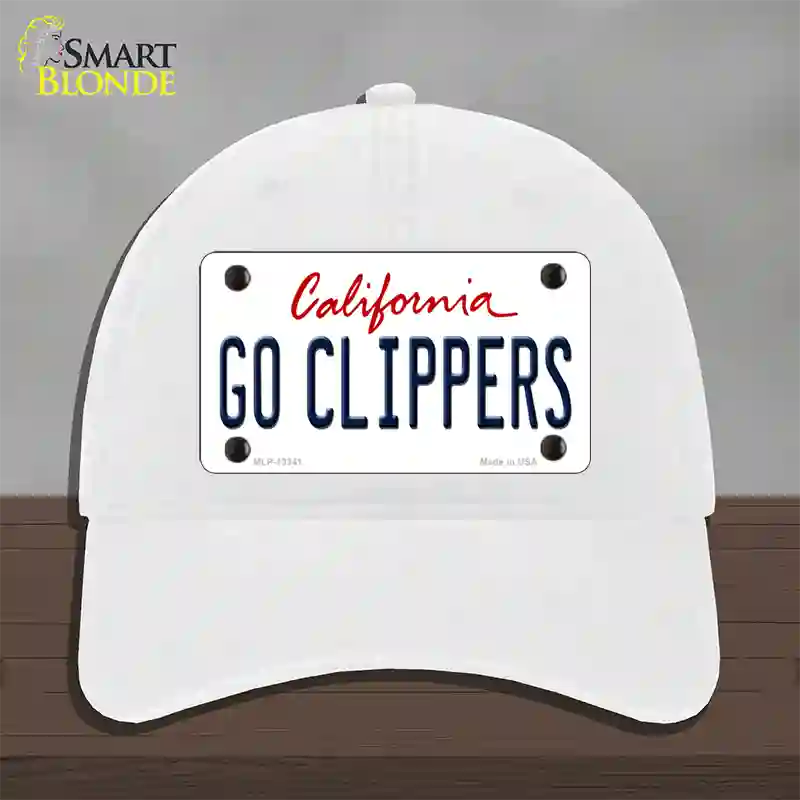 Go Clippers Novelty License Plate Hat Tag Unconstructed Cotton / White