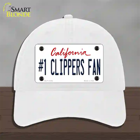 Number 1 Clippers Fan Novelty License Plate Hat Tag Unconstructed Cotton / White