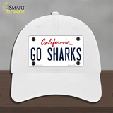 Go Sharks Novelty License Plate Hat Tag Unconstructed Cotton / White