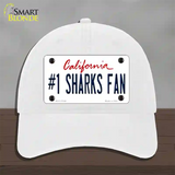 Number 1 Sharks Fan Novelty License Plate Hat Tag Unconstructed Cotton / White