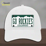 Go Rockies Novelty License Plate Hat Tag Unconstructed Cotton / White