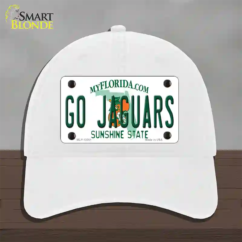 Go Jaguars Novelty License Plate Hat Tag Unconstructed Cotton / White