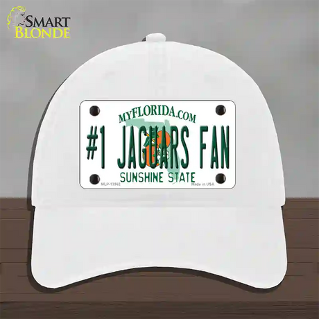 Number 1 Jaguars Fan Novelty License Plate Hat Tag Unconstructed Cotton / White