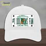 Number 1 Dolphins Fan Novelty License Plate Hat Tag Unconstructed Cotton / White