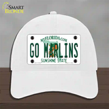 Go Marlins Novelty License Plate Hat Tag Unconstructed Cotton / White