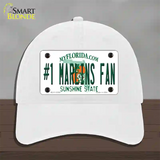 Number 1 Marlins Fan Novelty License Plate Hat Tag Unconstructed Cotton / White