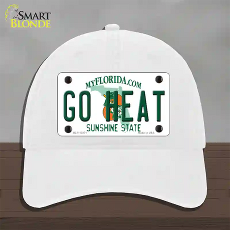 Go Heat Novelty License Plate Hat Tag Unconstructed Cotton / White