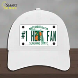 Number 1 Heat Fan Novelty License Plate Hat Tag Unconstructed Cotton / White