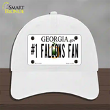 Number 1 Falcons Fan Novelty License Plate Hat Tag Unconstructed Cotton / White