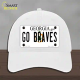 Go Braves Novelty License Plate Hat Tag Unconstructed Cotton / White