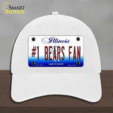 Number 1 Bears Fan Novelty License Plate Hat Tag Unconstructed Cotton / White