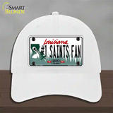 Number 1 Saints Fan Novelty License Plate Hat Tag Unconstructed Cotton / White