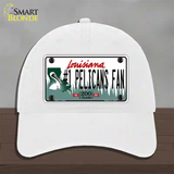 Number 1 Pelicans Fan Novelty License Plate Hat Tag Unconstructed Cotton / White