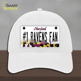 Number 1 Ravens Fan Novelty License Plate Hat Tag Unconstructed Cotton / White