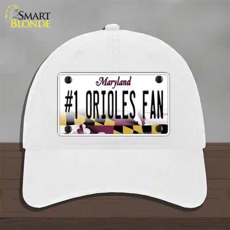 Number 1 Orioles Fan Novelty License Plate Hat Tag Unconstructed Cotton / White