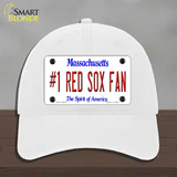 Number 1 Red Sox Fan Novelty License Plate Hat Tag Unconstructed Cotton / White