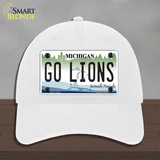 Go Lions Novelty License Plate Hat Tag Unconstructed Cotton / White