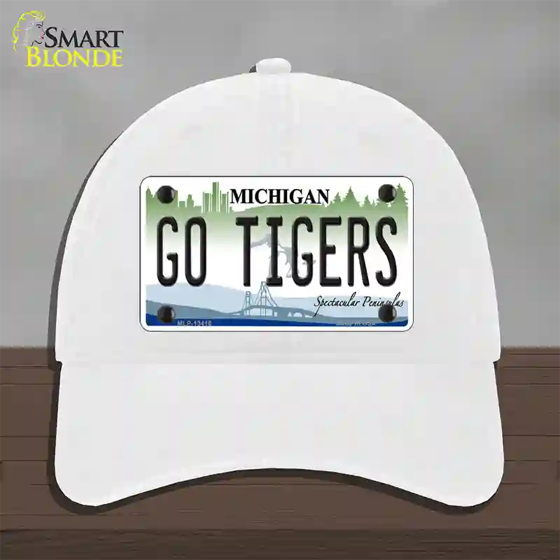 Go Tigers Novelty License Plate Hat Tag Unconstructed Cotton / White