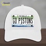 Go Pistons Novelty License Plate Hat Tag Unconstructed Cotton / White