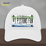 Number 1 Pistons Fan Novelty License Plate Hat Tag Unconstructed Cotton / White