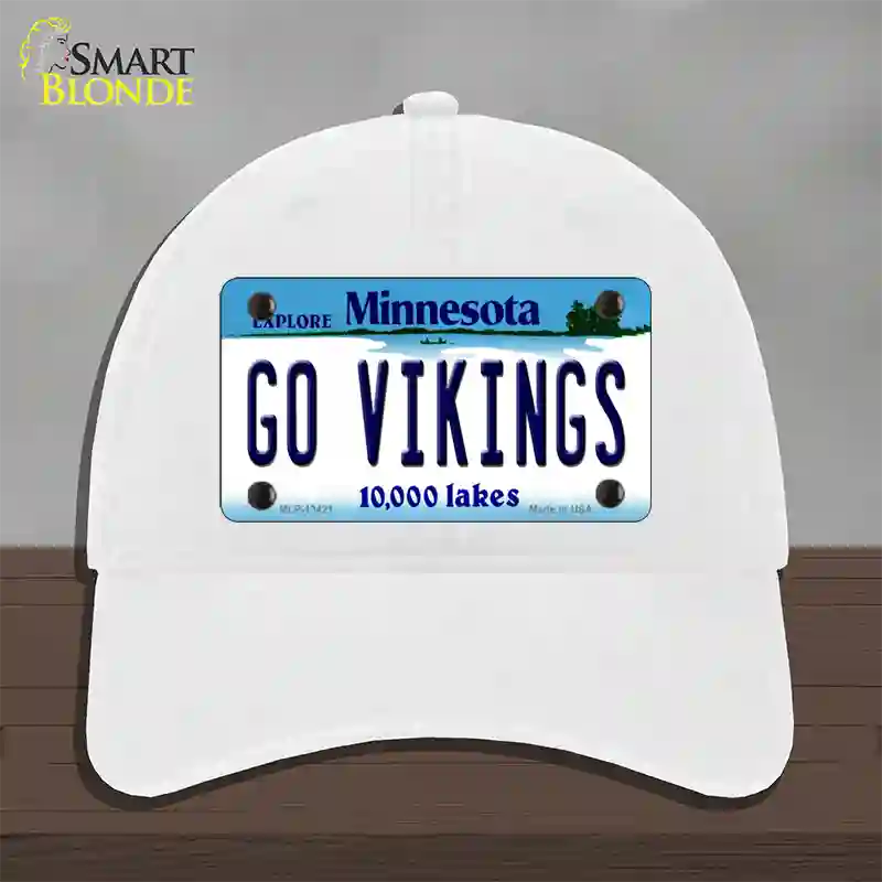 Go Vikings Novelty License Plate Hat Tag Unconstructed Cotton / White