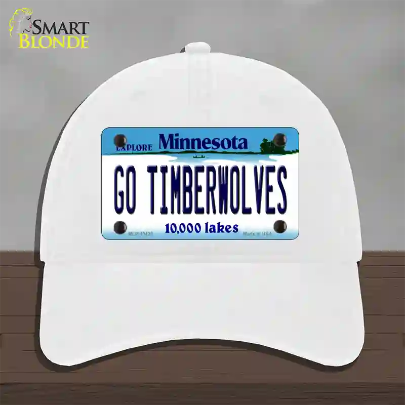 Go Timberwolves Novelty License Plate Hat Tag Unconstructed Cotton / White