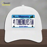 Number 1 Timberwolves Fan Novelty License Plate Hat Tag Unconstructed Cotton / White