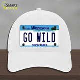 Go Wild Novelty License Plate Hat Tag Unconstructed Cotton / White