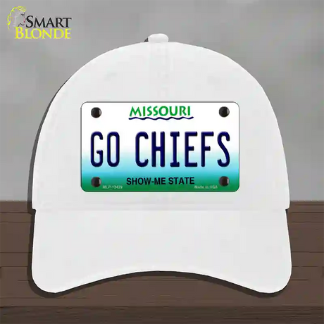 Go Chiefs Novelty License Plate Hat Tag Unconstructed Cotton / White