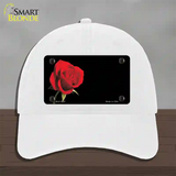 Rose Offset Novelty License Plate Hat Unconstructed Cotton / White